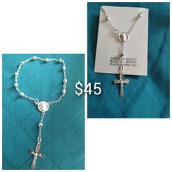 925 Sterling Silver Women's Bracelets/Brasaletes Estilo Rosario De Plata 925 Para Dama