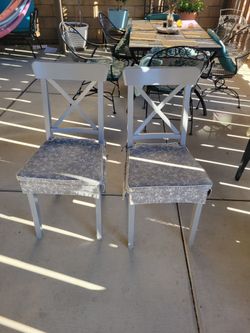 2 grey chairs