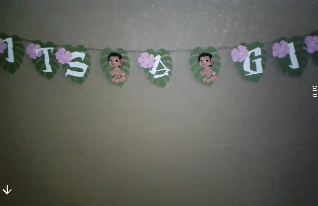 Baby Moana Its a girl Banner