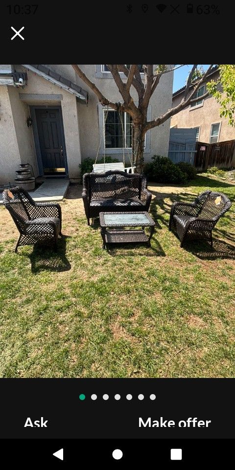 Brand New Patio Set Four Pieces Patio Outdoor With Built-in Cushions Brand New Just Assembled High Quality ππ