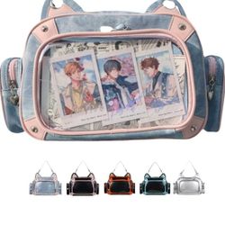 Cat Ita Bag Pin Display Backpack for School Preppy Backpack for Girls Ita Crossbody with Insert Shoulder Bag
