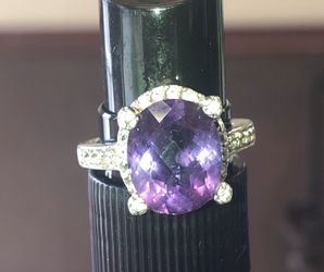 Purple amethyst sterling 925 PJC ring