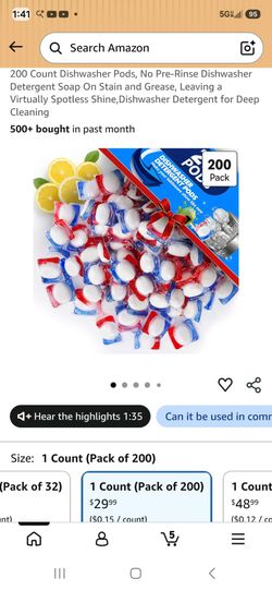 Uskich dishwasher pods 200 count