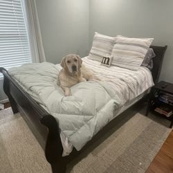 Queen bed, mattress, box Springs