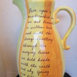 Flavia Weedn Family Trust For Silvestri Sunny Yellow Pitcher With Beautiful Poem