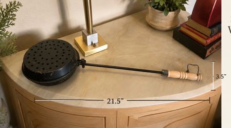 Like NEW Antique Primitive Star-Cut Bed Warming Pan with Wooden Handle