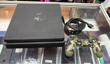 Sony PlayStation 4 Slim 500GB Black PS4 Console w/ Controller Cables Used