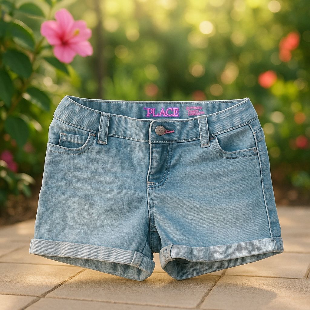Girls’ Light Blue Denim Shorts by The Children’s Place - Size 6