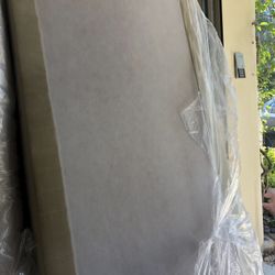 Extra long (80") upholstered twin bed frame with two drawers 