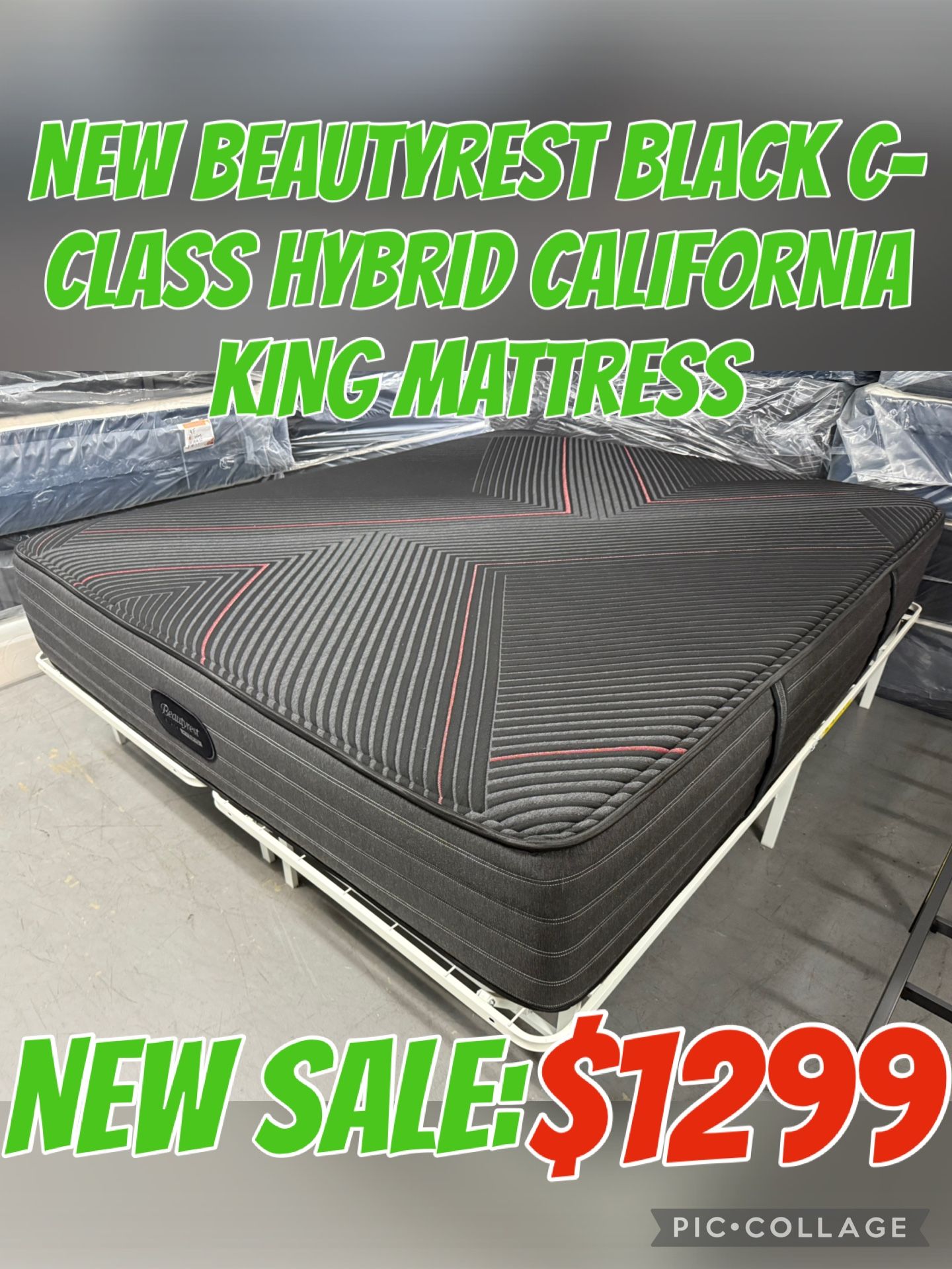 NEW BEAUTYREST BLACK C-CLASS HYBRID CALIFORNIA KING MATTRESS