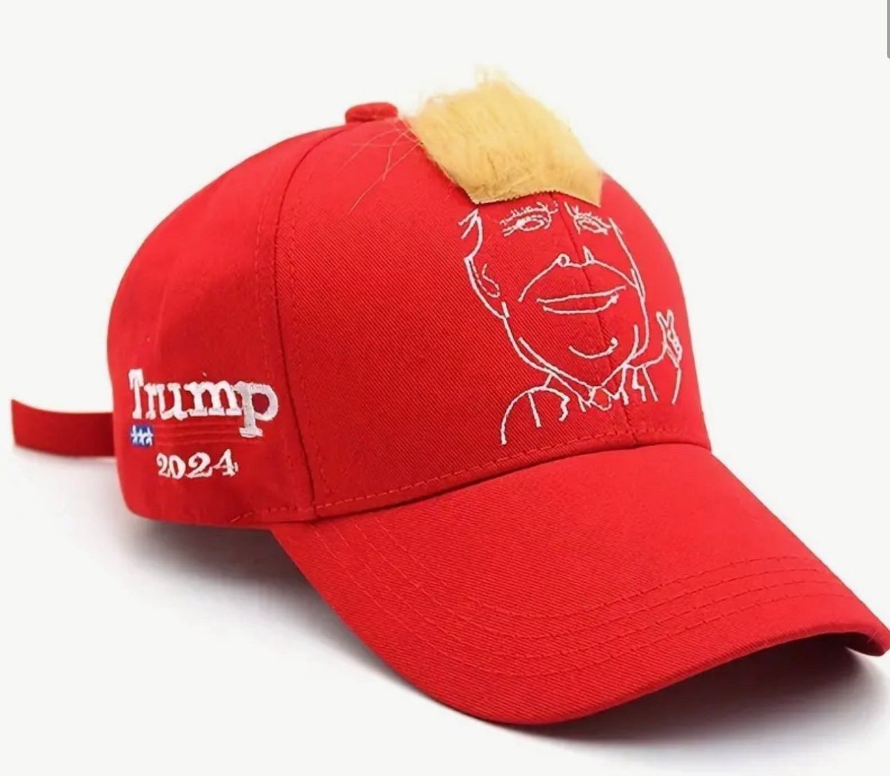 New President Donald Trump Hair 2024 MAGA Adjustable Baseball Cap Hat Unisex