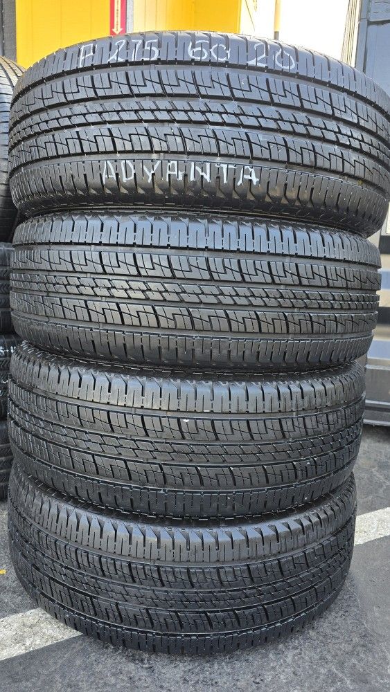 4 USED TIRES 275/60/20 ADVANTA ARGUS SVT-T01 w/99% Thread All 4 Installed $440