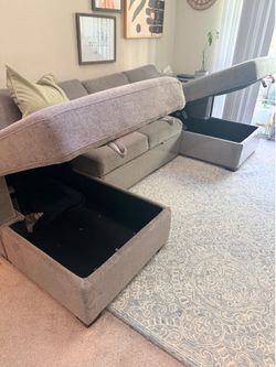 Thomasville Corvalis Convertible Sectional with Double Storage Chaise