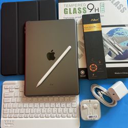 Apple IPad 8th Generation (10.2” Retina /Latest 18/ 2020 model) 32GB with stylus pen, keyboard & Accessories 