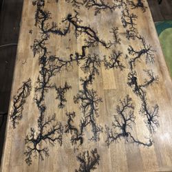 Fractal burnt wood table