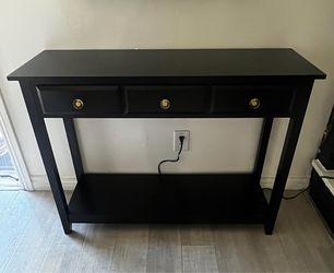 Black Console Table with 3 Drawers