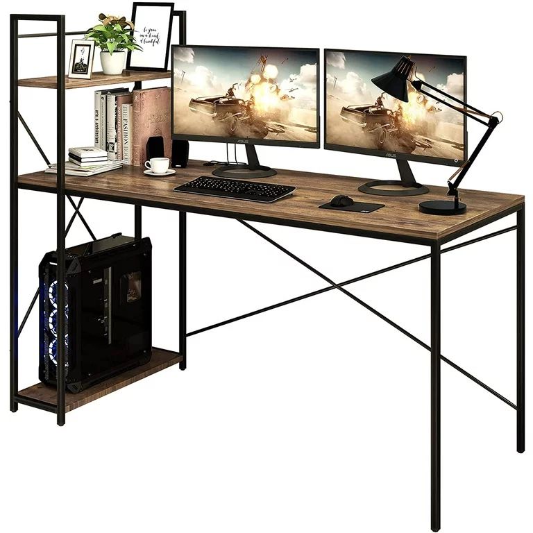 Bonzy Home Computer Desk 48" with Storage Shelves