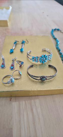 Turquoise jewelry with sterling silver