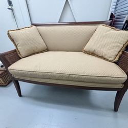 Ethan Allen Wood Framed Settee