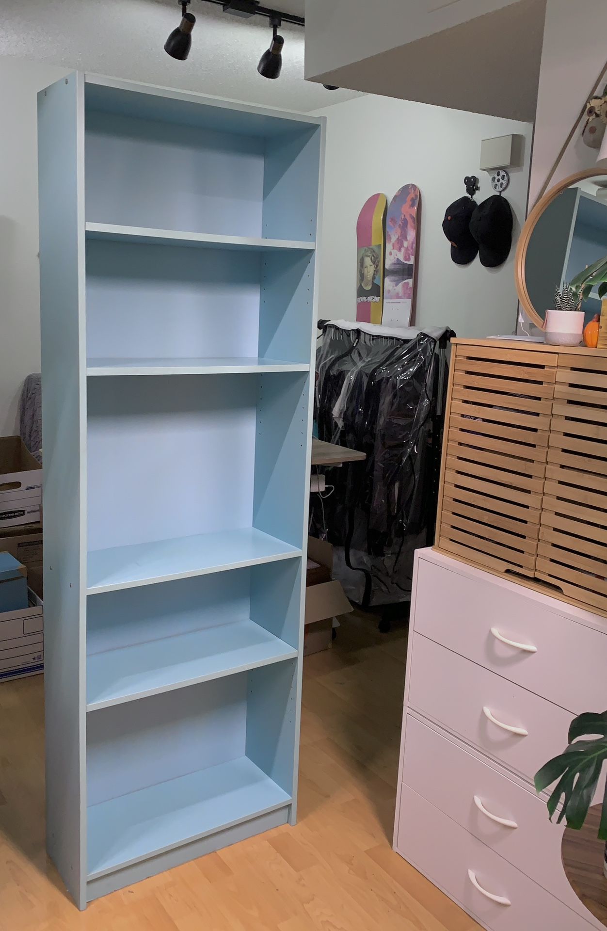 70” Bookcase Blue IKEA FINNBY Book Shelf for Sale in Los Angeles, CA