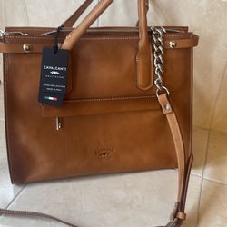 Large brand leather Cavalcanti purse