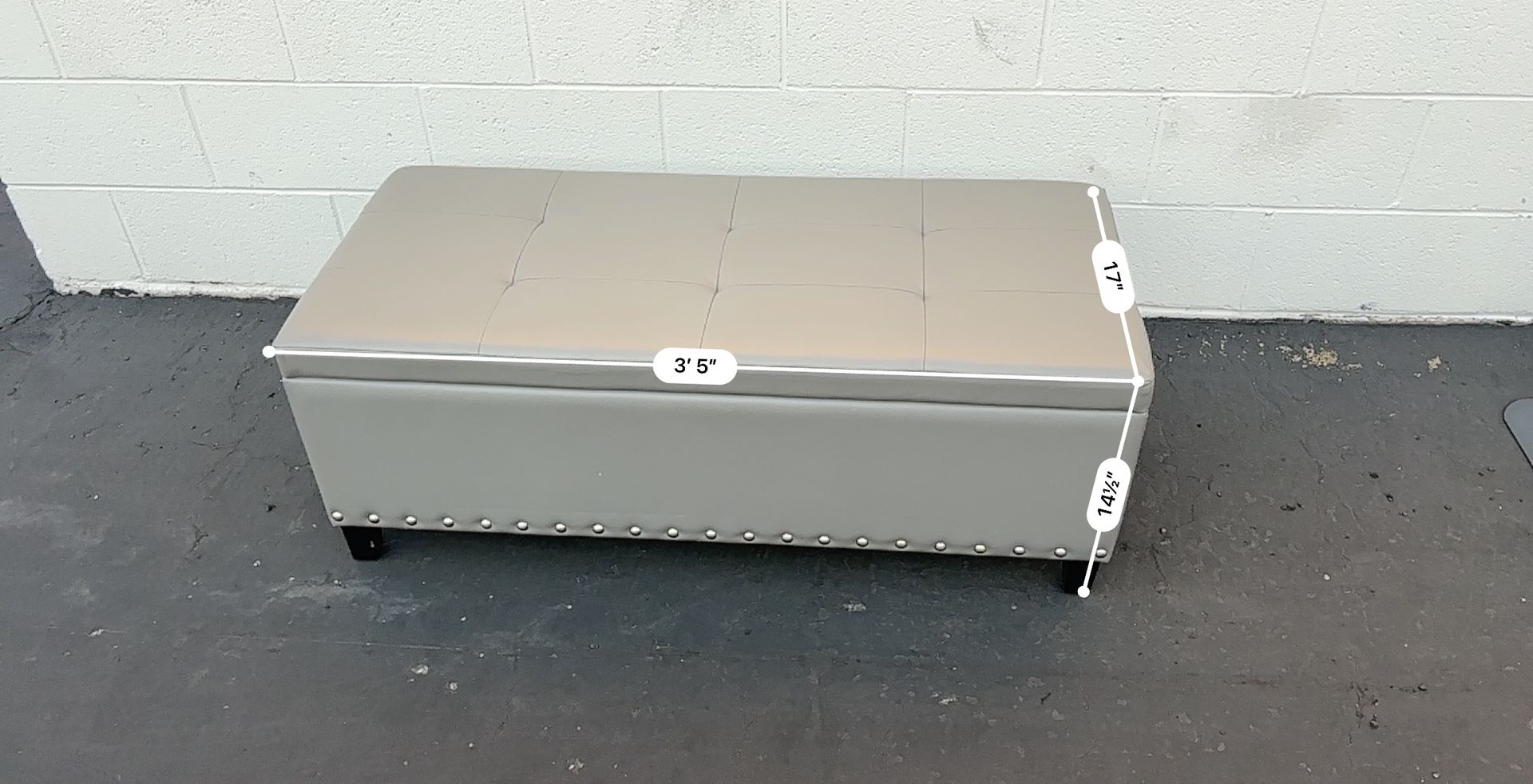 Gray Storage Ottoman