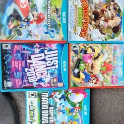 WiiU Games LOT OF 5 MarioKart 8, Donkey Kong And More