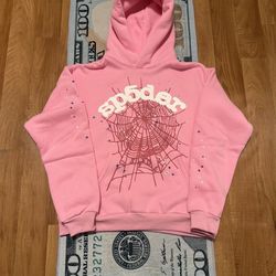 Pink SP5DER Hoodie Size M– Clean Streetwear Fit