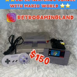 SUPER NINTENDO BUNDLE WITH MARIO WORLD 