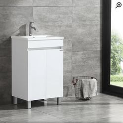 20" Bathroom Vanity White With Faucet Without Top ,sink