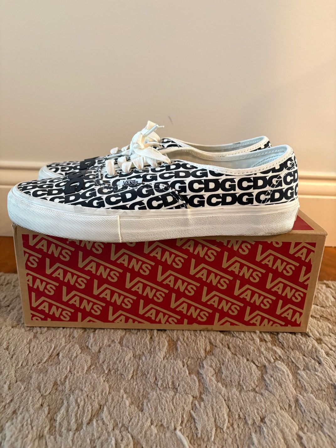 Vans Authentic Comme des Garcons CDG (Black Heel Tab) Men's Size 9.5