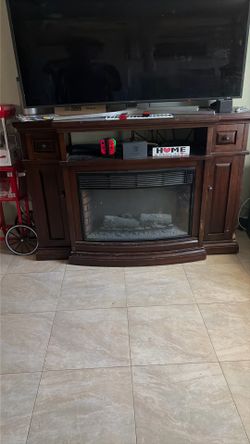 Tv stand with fireplace