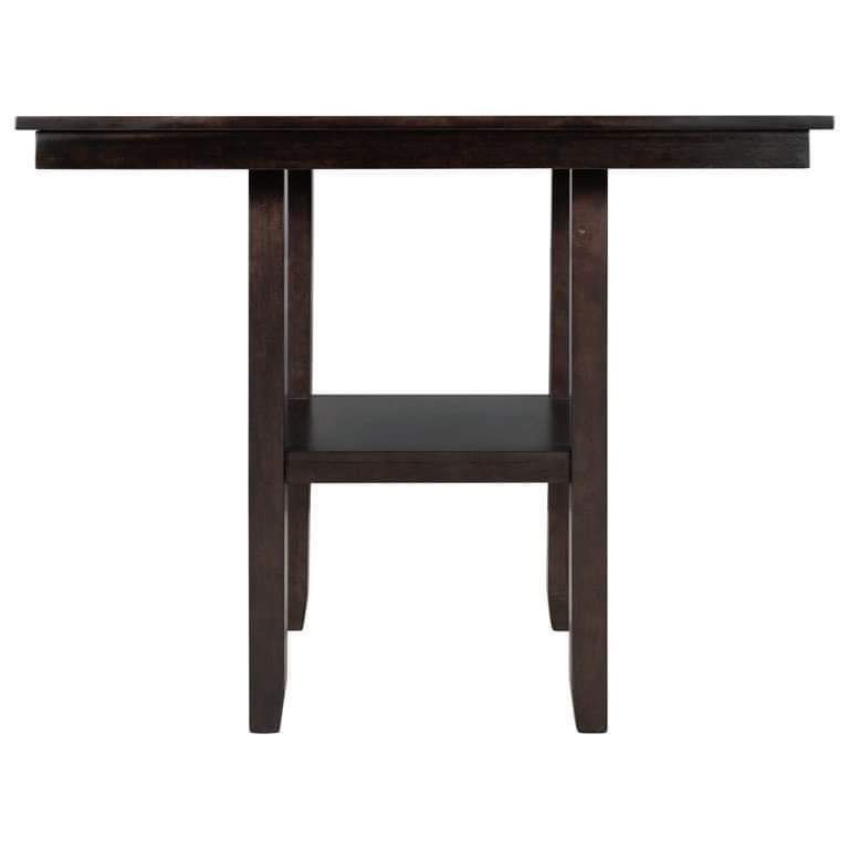 Dcenta Wooden Counter Height Dining Table with Storage Shelving, Espresso(2649)(damaged)