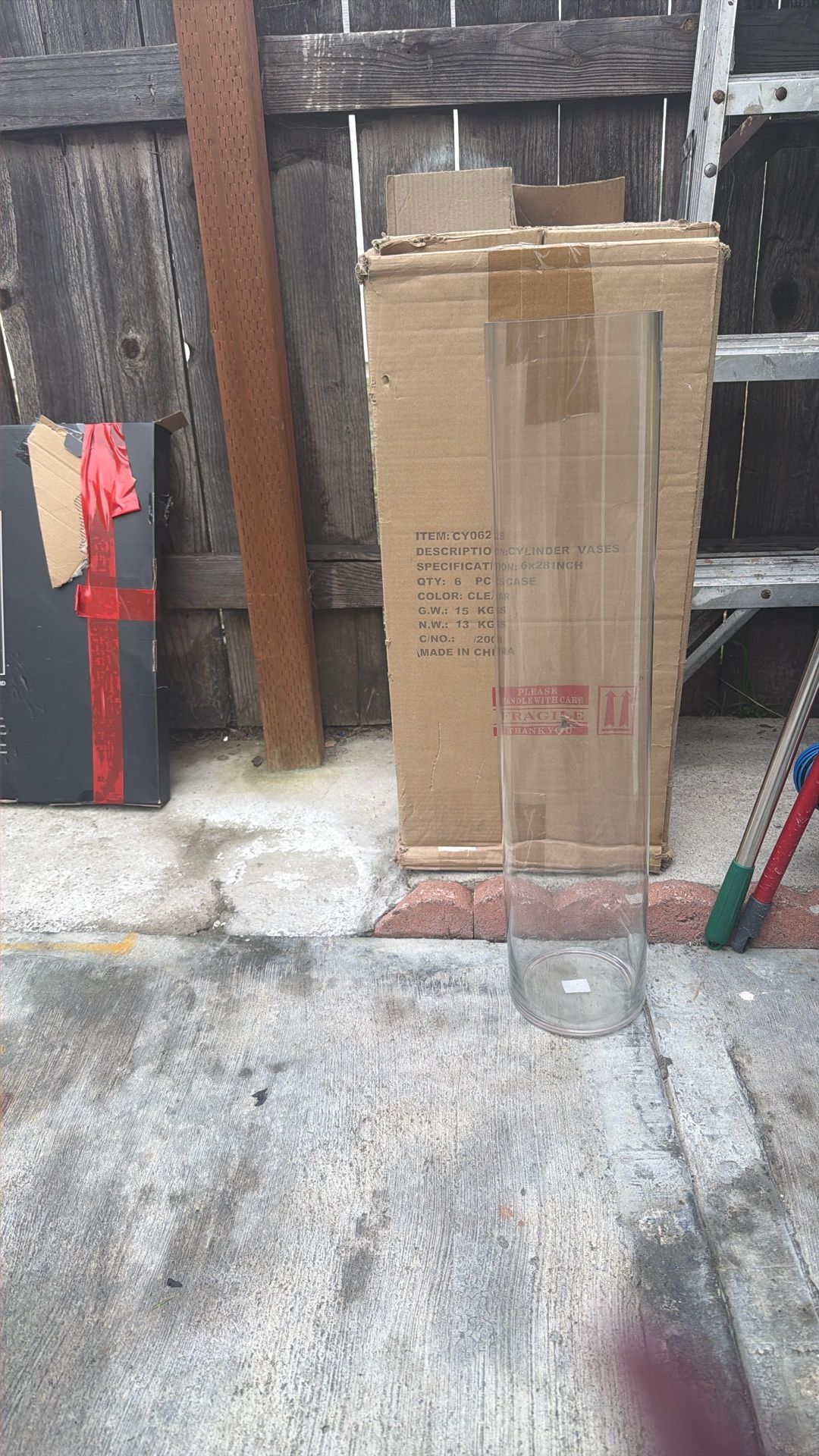 Cylinder Vases /clear / 6 X28 Inch(all 5)