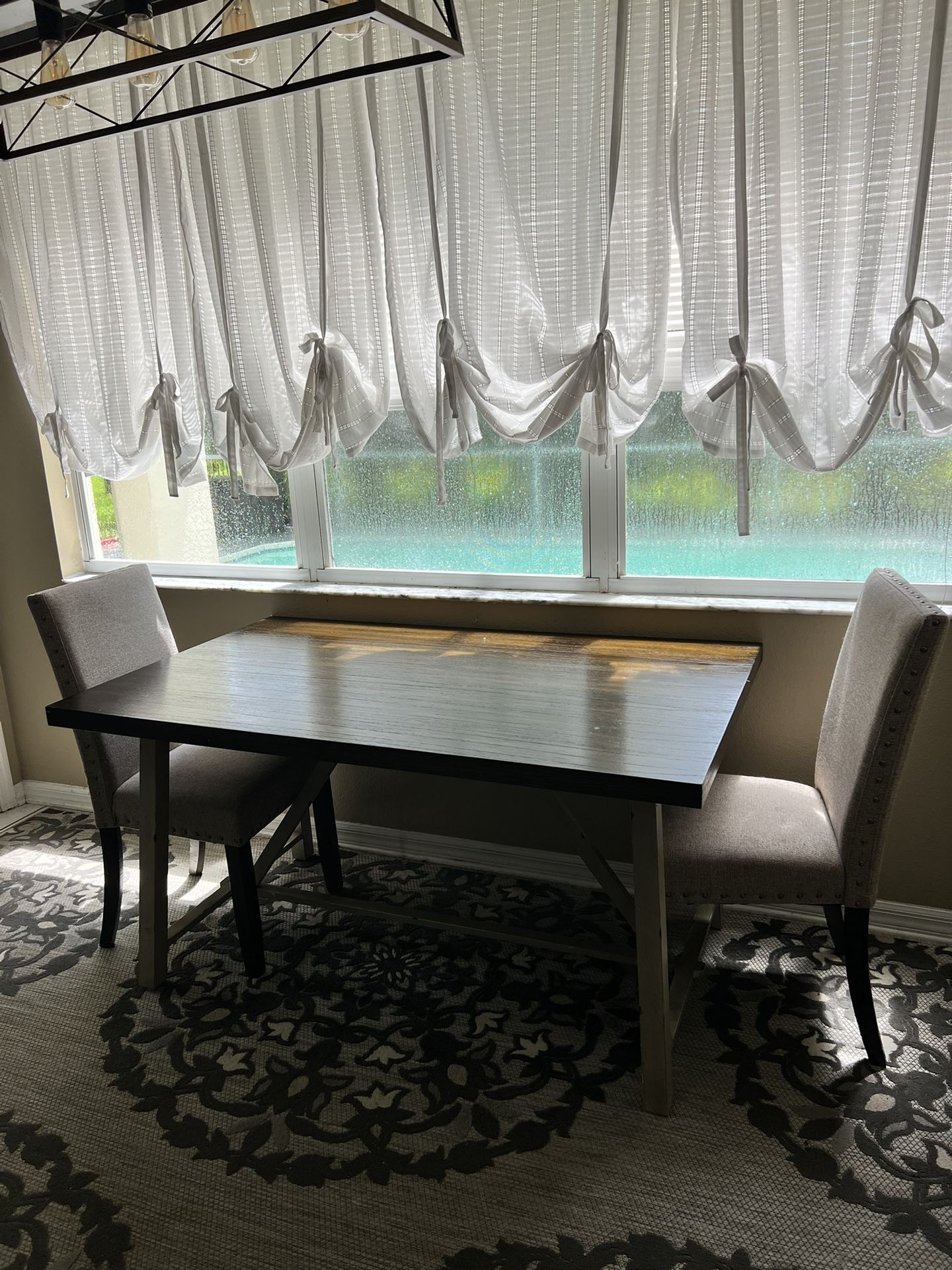 Farmhouse Dinner Table With 2 Chairs