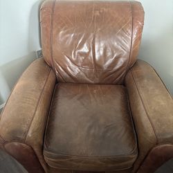 Brown leather reclining chair
