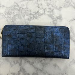 Indigo, Metallic Blue Woman’s Wallet