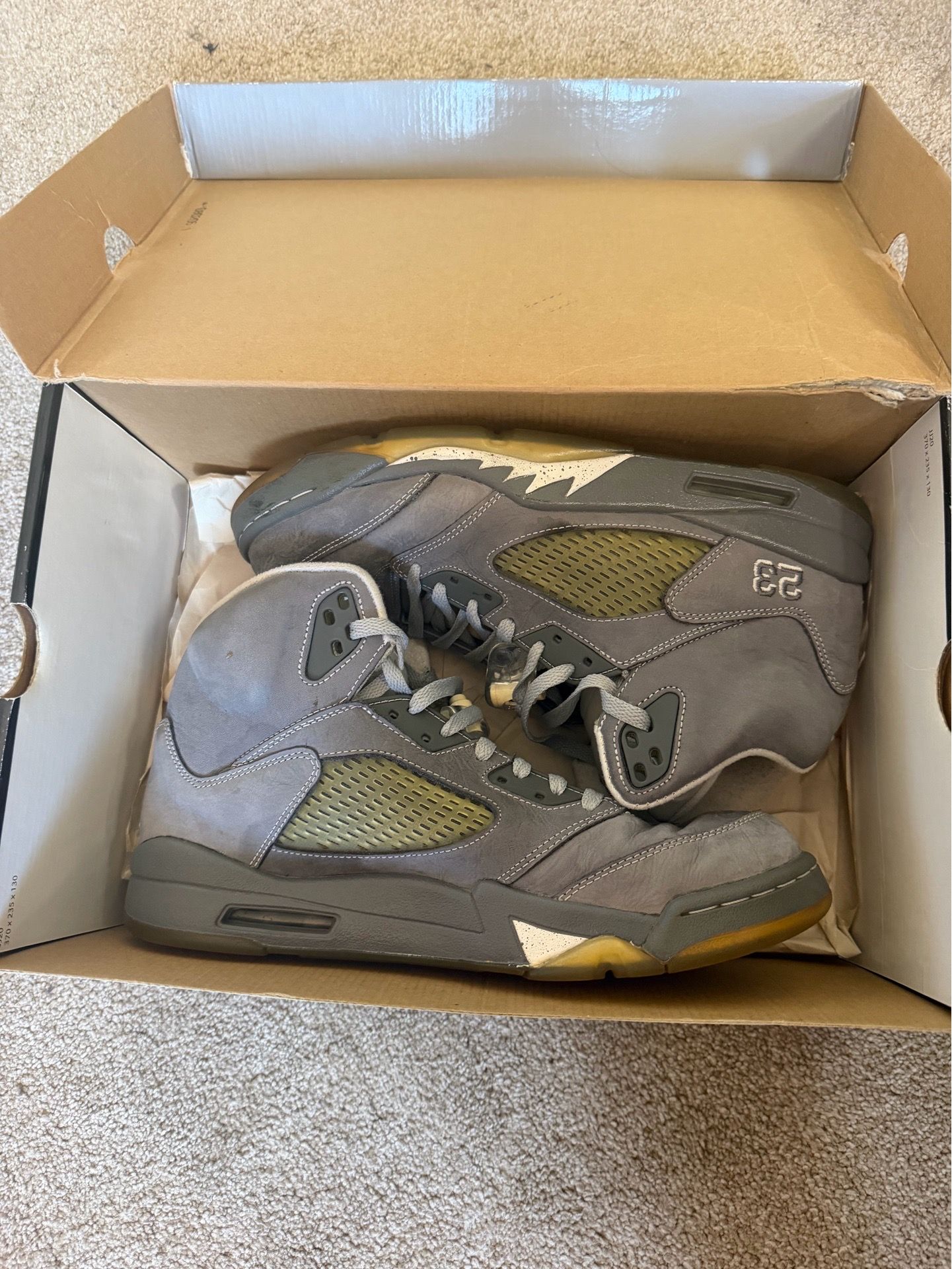 Air Jordan 5 “Wolf Grey” (2011) - size 10.5