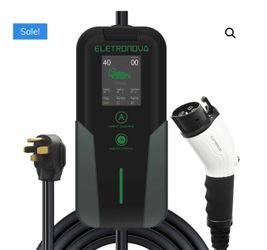 Eletronova Level 1 EV Charger 240V /15 Amp UL & Energy Star Certified Metal Case Indoor/Outdoor Charging Station,NEMA 5-15 Plug 25-Foot Cable