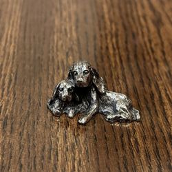 Pewter Cocker Spaniel Mom & Pup