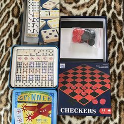 Checkers, Spinner,Double-6 Dominoes And UNO