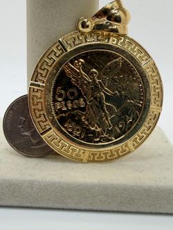 10k Gold Centenario Pendant