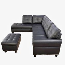 Used White Leather L Shape Furniture 