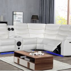 S8686 Turbo White)Power Sectional
💥Only $54 Down Payment, Furniture 