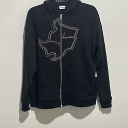 MEDIUM Hand-Bleached  Scorchers “S” logo hoodie (overfit)