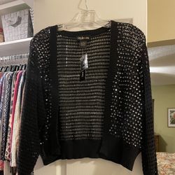 Style & Co Women’s New Sweater Jacket With Sequins