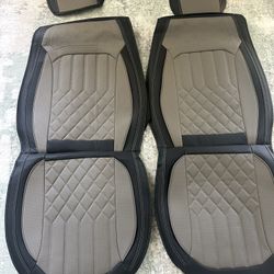 Universal Fit Front Seat Car Covers Black Gray NEW