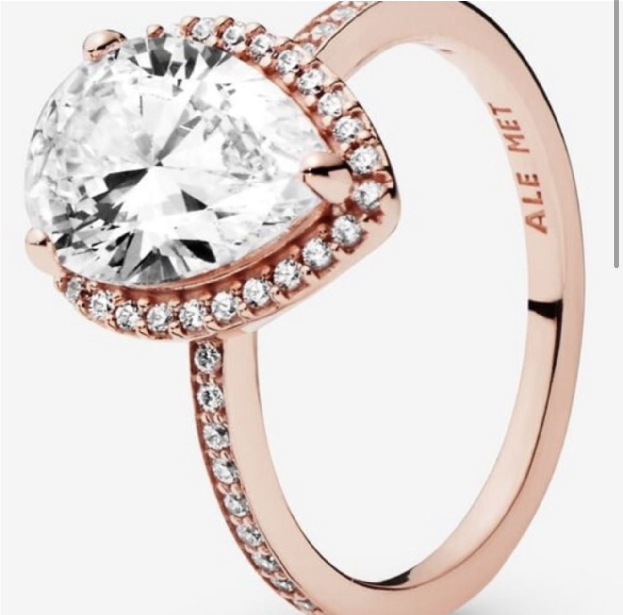 Beautiful Ring Set Sparkling Teardrop Halo & Sparkle/Hearts Rings BRAND NEW