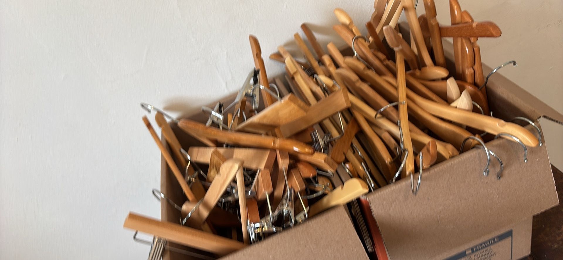 40 Thin Dress & Pants Wooden Hangers
