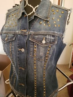 Biker rhinestone vest